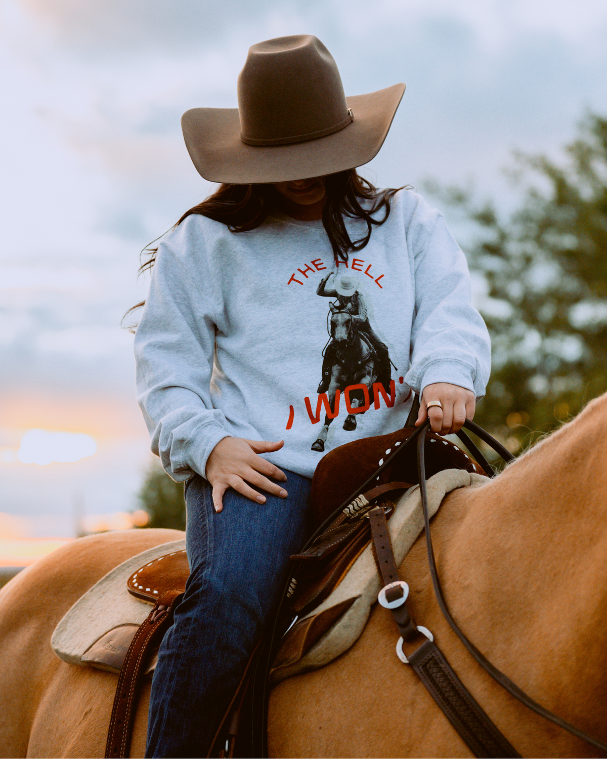 The Hell I Won't Sweatshirt - Ash / Red