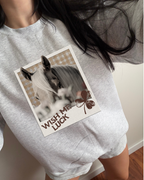 Wish Me Luck Sweatshirt - Ash / Brown